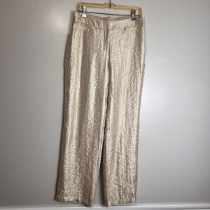 Chico's Travelers Collection Shimmering Gold Pants Women’s Size 0 (31-32” waist)